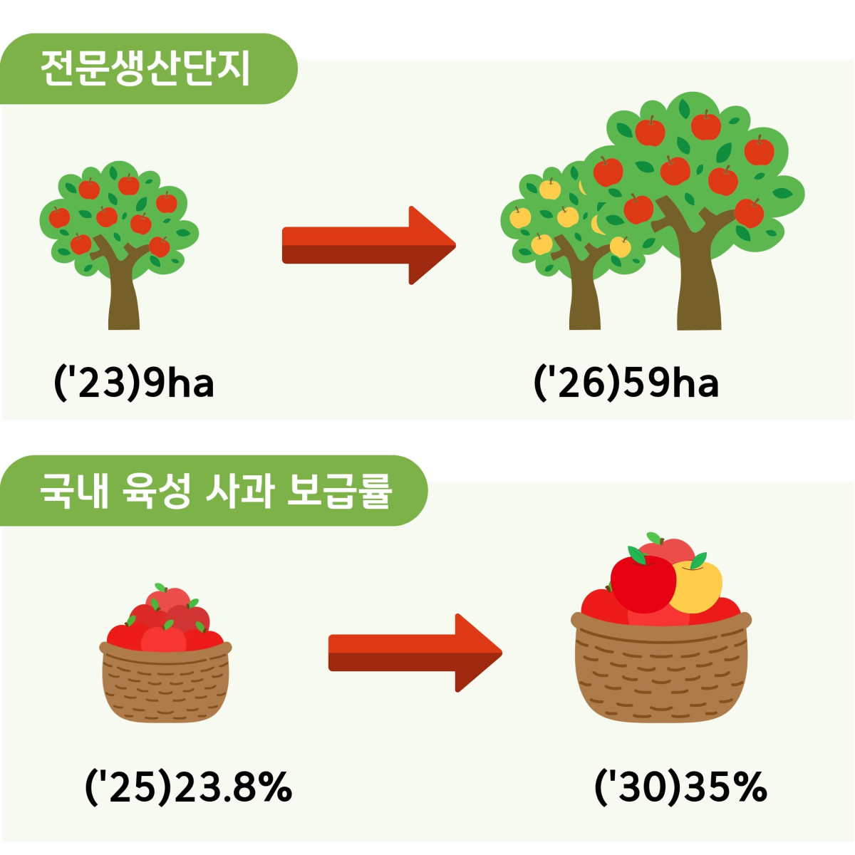 ▲사과생산단지 보급률 인포그래픽 (사진제공=농촌진흥청)