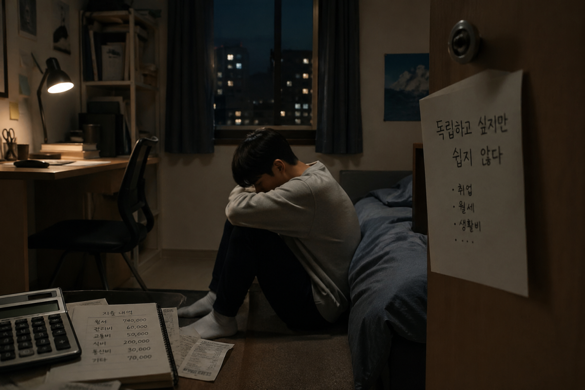 ▲독립하지 못하는 한국 청년. (사진=챗GPT AI 생성)