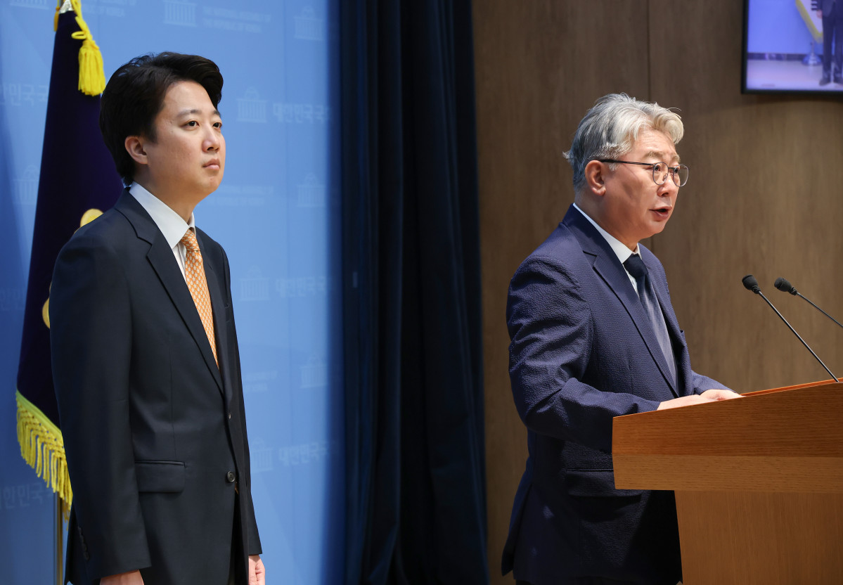 ▲개혁신당 경기도지사 후보로 출마할 조응천 전 의원이 28일 국회 소통관에서 출마 기자회견을 하고 있다. (연합뉴스)