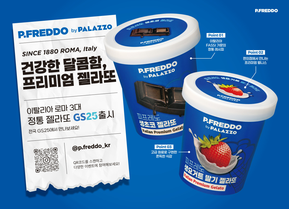 ▲로마 정통 젤라또 빨라쪼가 ‘피프레도’로 편의점에 진출했다. (사진제공=해태제과)