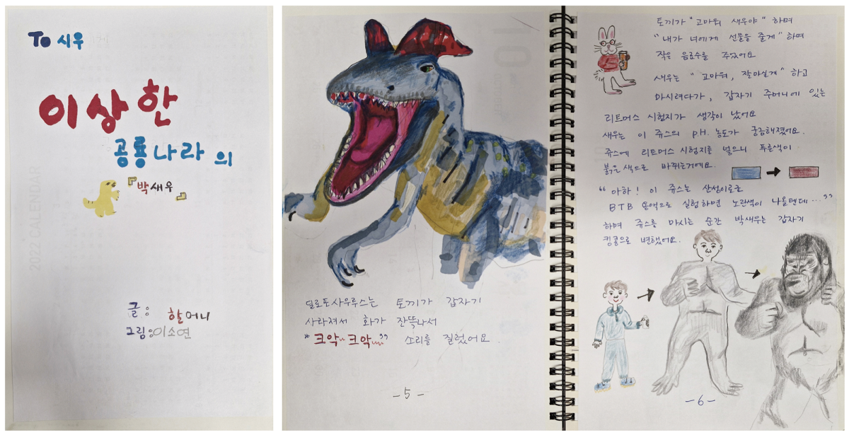 ▲이소연 씨가 손주를 위해 직접 만든 그림책.(최재형 변호사)