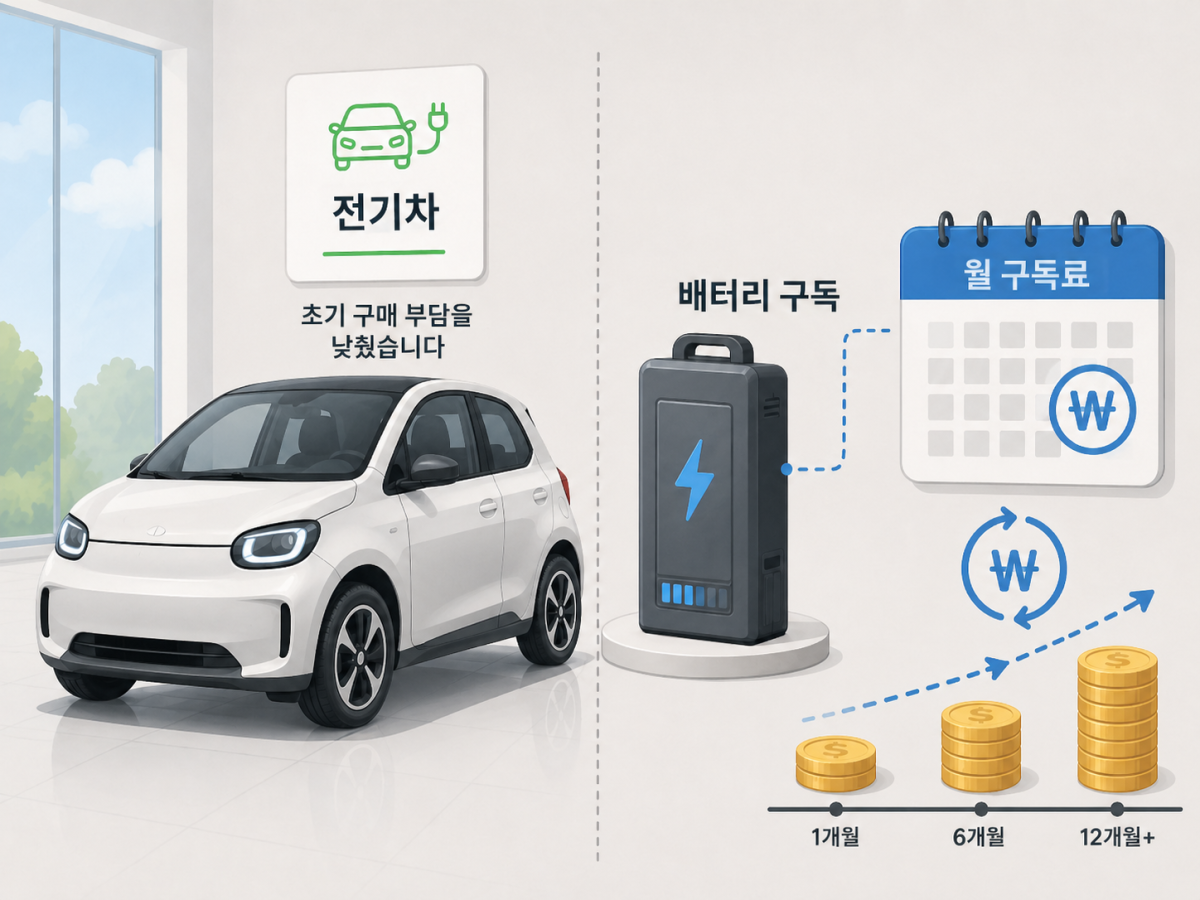 ▲전기차 배터리 구독 구조를 설명한 이미지. (사진=챗GPT AI 생성)