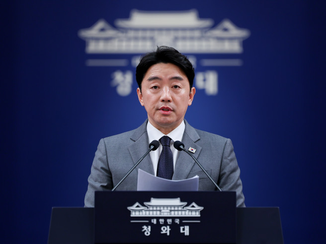▲강훈식 비서실장이 29일 청와대 춘추관에서 '공직역량 강화' 핵심성과 및 추진계획 브리핑을 하고 있다. (연합뉴스)