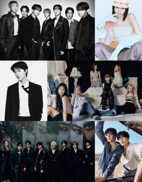 ▲방탄소년단, 우즈, 스트레이 키즈·엔믹스·유나, NCT JNJM(사진출처=각 소속사 )