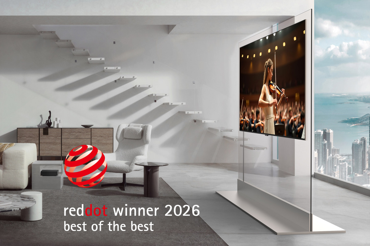 ▲LG전자의 무선 월페이퍼 TV인 LG 올레드 에보 W6가 레드닷 디자인 어워드 2026에서 '최고상(Best of the Best)'을 받았다. (사진=LG전자)