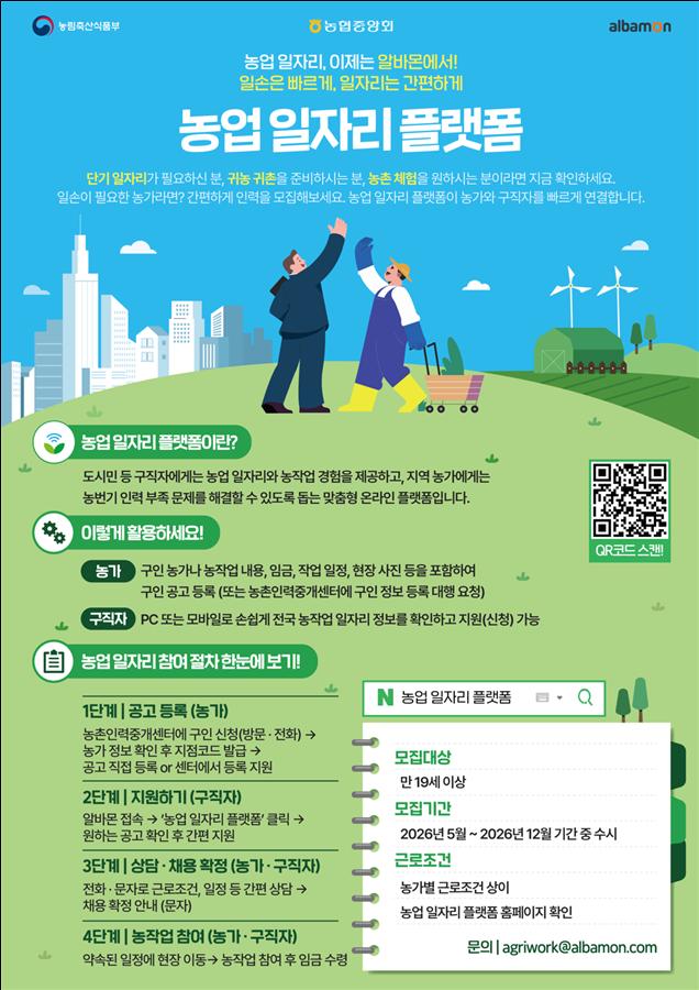 ▲'농업 일자리 플랫폼' 포스터 (자료제공=농림축산식품부)