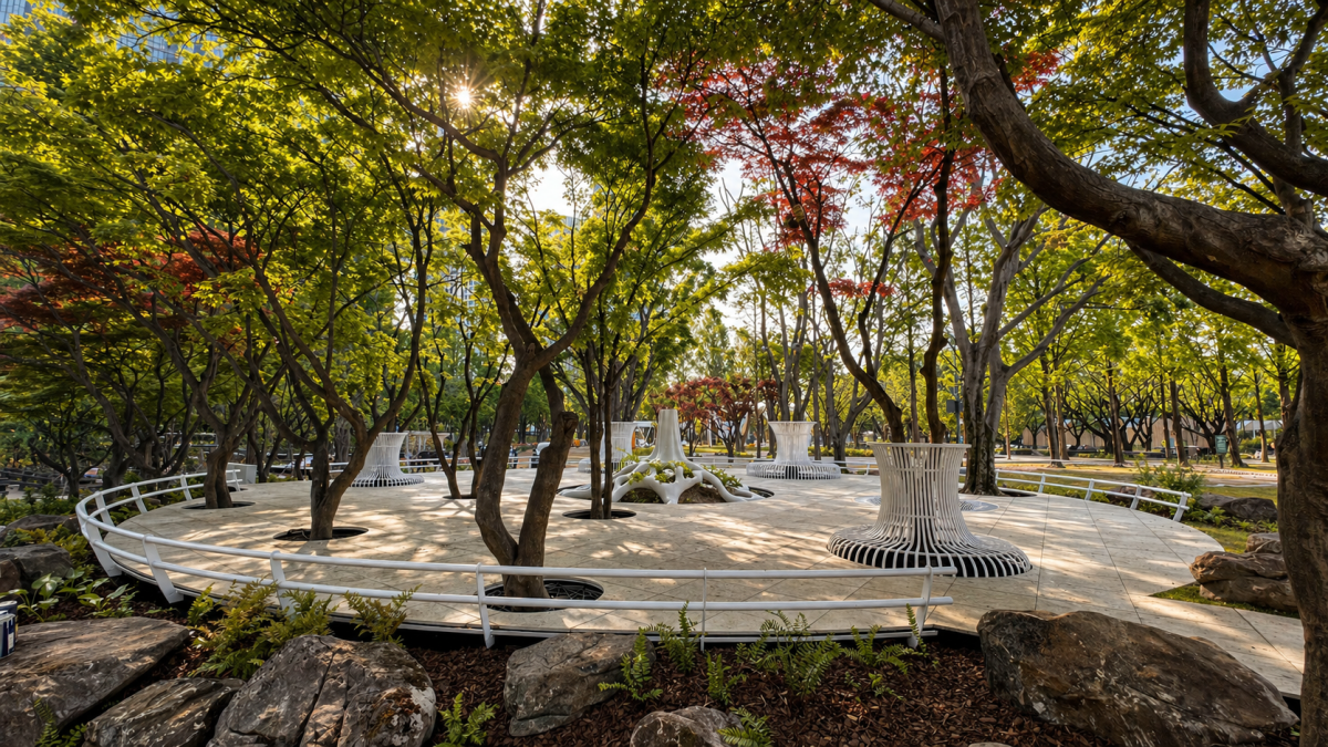 ▲대우건설이 ‘2026 서울국제정원박람회’에 조성한 ‘SUMMIT Silo’ 정원 전경. (사진제공=대우건설)
