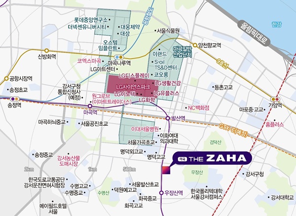 ▲<사진: ‘마곡 더 자하’ 오피스텔의 입지환경>