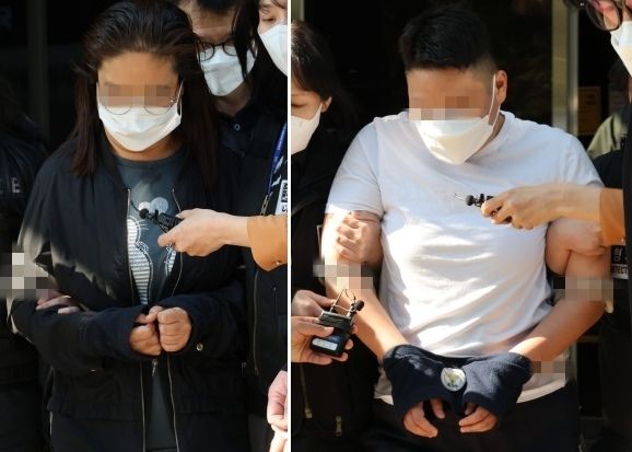 ▲약물을 탄 술로 남편을 살해하려 한 혐의를 받는 태권도장 직원(왼쪽)과 공범 관장. (연합뉴스)