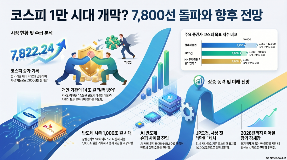 개인·기관의 힘, 코스피 8000 정조준…JP모건은 사상 첫 ‘1만피’ 전망