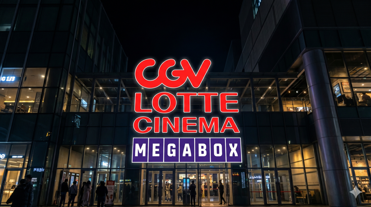 ▲국내 3대 멀티플렉스 CGV, 롯데시네마, 메가박스 (Gemini AI 편집 이미지)