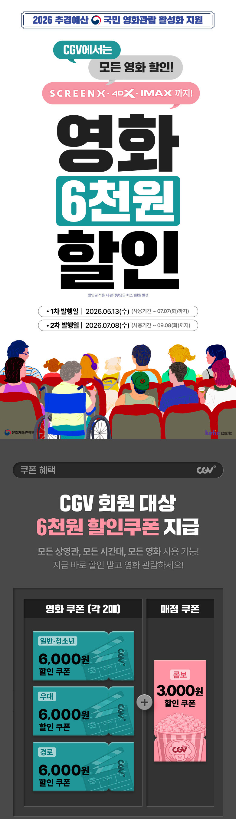 ▲CGV 6000원 영화 할인권 안내 (출처=CGV 홈페이지 캡처)