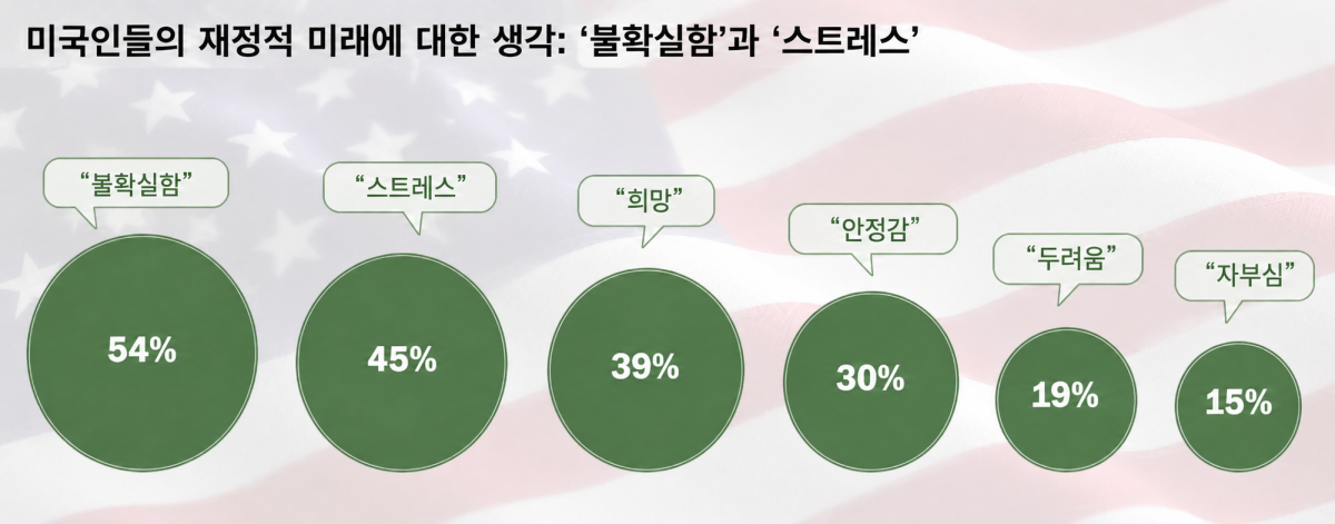▲미국인들의 재정적 미래에 대한 생각. (AI 기반 편집 이미지)