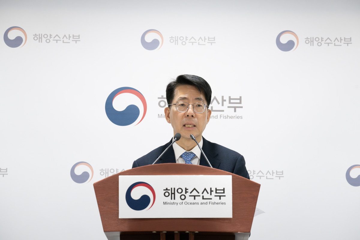 ▲황종우 해양수산부 장관이 14일 부산 해수부 기자실에서 취임 첫 간담회를 하고 있다. (사진제공=해양수산부)
