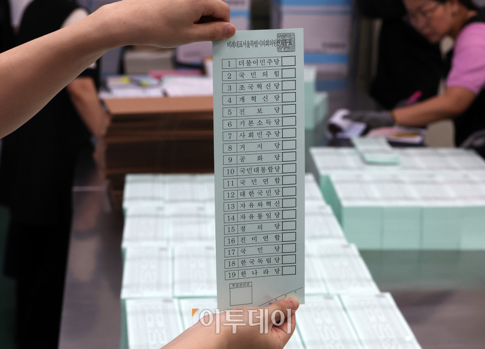 ▲제9회 전국동시지방선거를 앞두고 17일 경기 파주의 한 인쇄업체에서 관계자가 비례대표 서울시의회 의원선거 투표용지 인쇄작업을 하고 있다. 고이란 기자 photoeran@