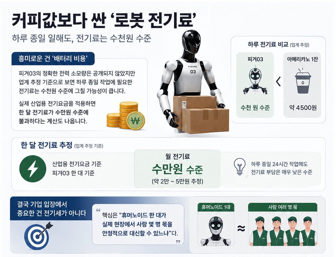▲커피값보다 싼 ‘로봇 전기료’. (챗GPT AI 기반 편집 이미지)