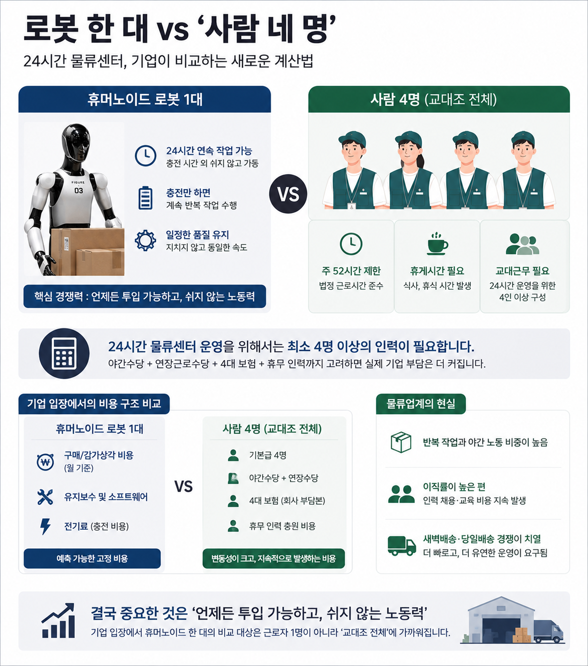 ▲24시간 물류센터, 기업이 비교하는 새로운 계산법. (챗GPT AI 기반 편집 이미지)