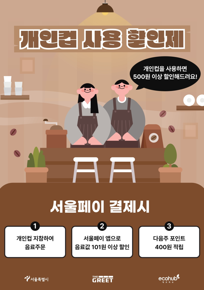 ▲서울시 '개인컵 할인제' 홍보 포스터. (사진제공=서울시)