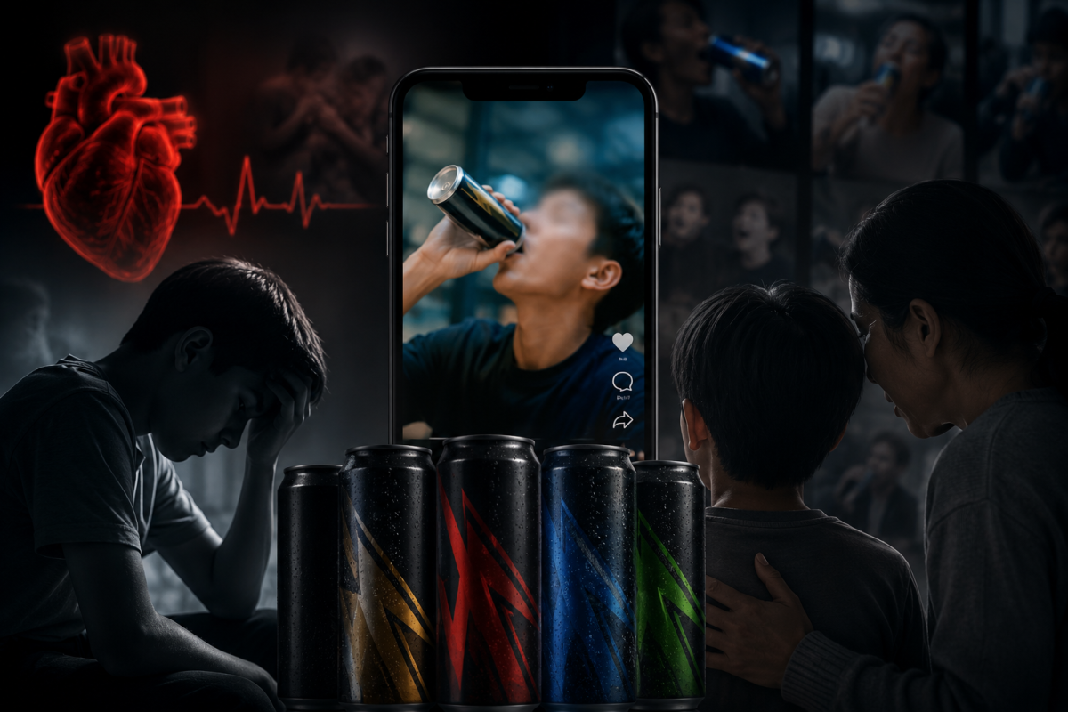 ▲조회수 경쟁에 올라탄 에너지음료. (사진=챗GPT AI 생성)