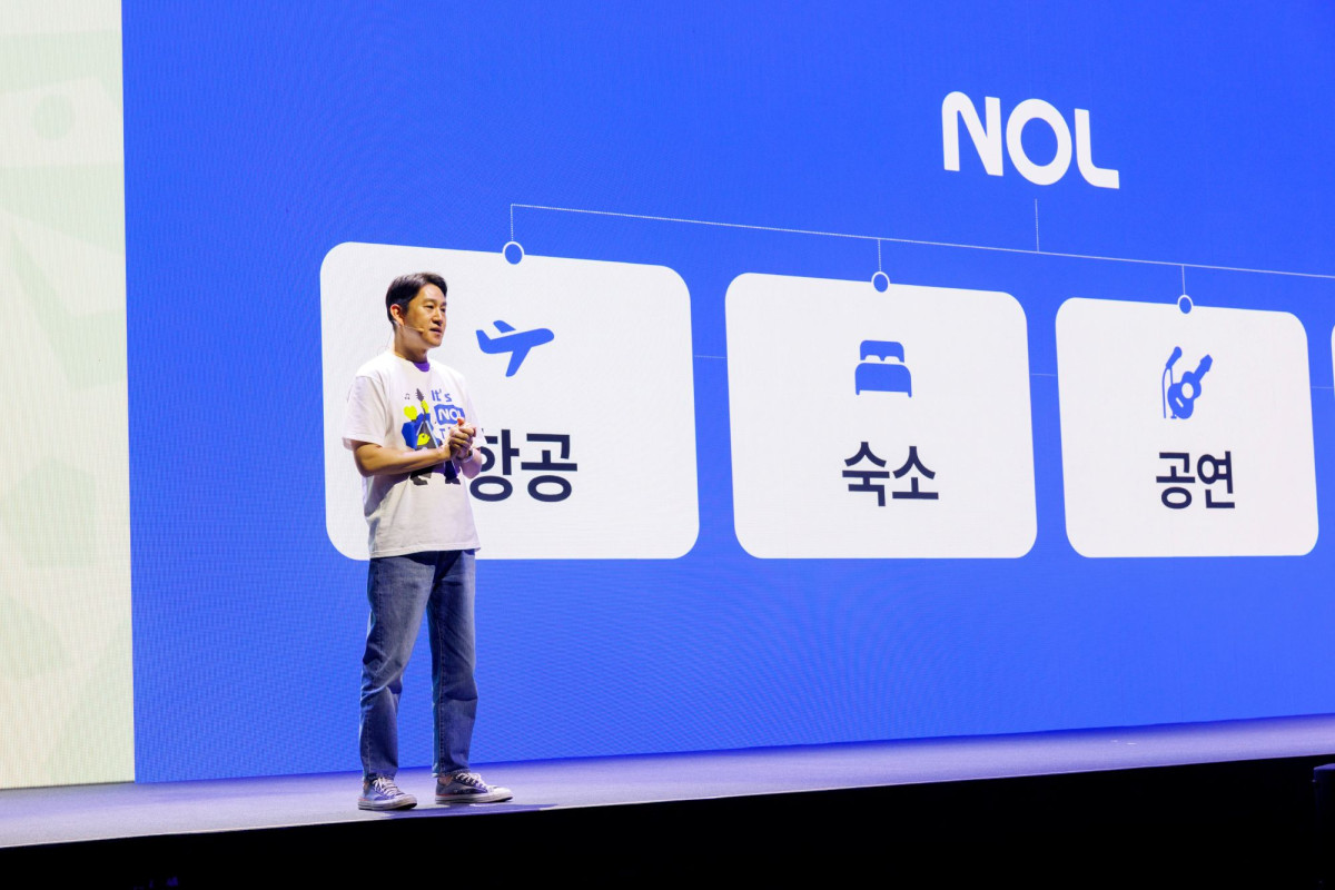 ▲발표 중인 이철웅 놀유니버스 대표이사. (사진제공=NOL)