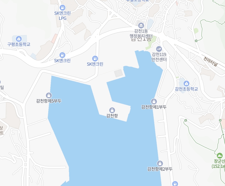 ▲[속보] 부산 사하구 감천항 선박 화재 발생 안전재난문자 발송 “연기 많이 발생, 안전 유의” (출처=네이버 지도 캡처)