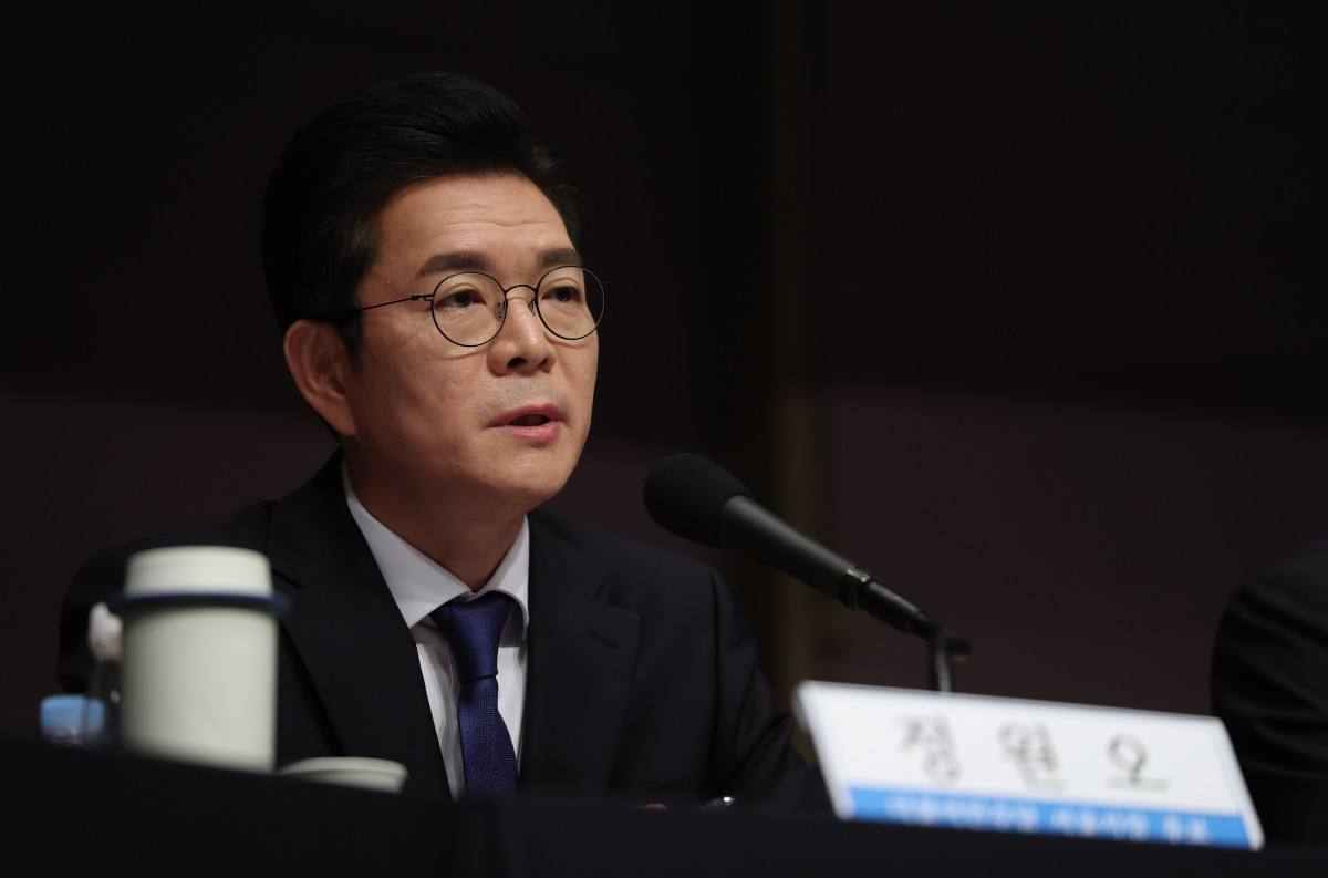 ▲더불어민주당 정원오 서울시장 후보가 20일 서울 중구 한국프레스센터에서 열린 관훈토론회에서 발언하고 있다. 사진=연합뉴스
