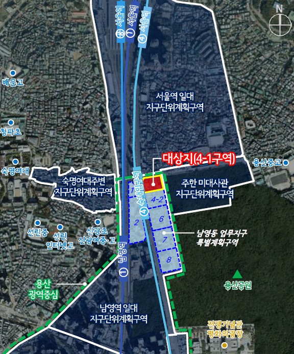 ▲용산구 남영동 17-1번지 일대 위치도 (사진제공=서울시)