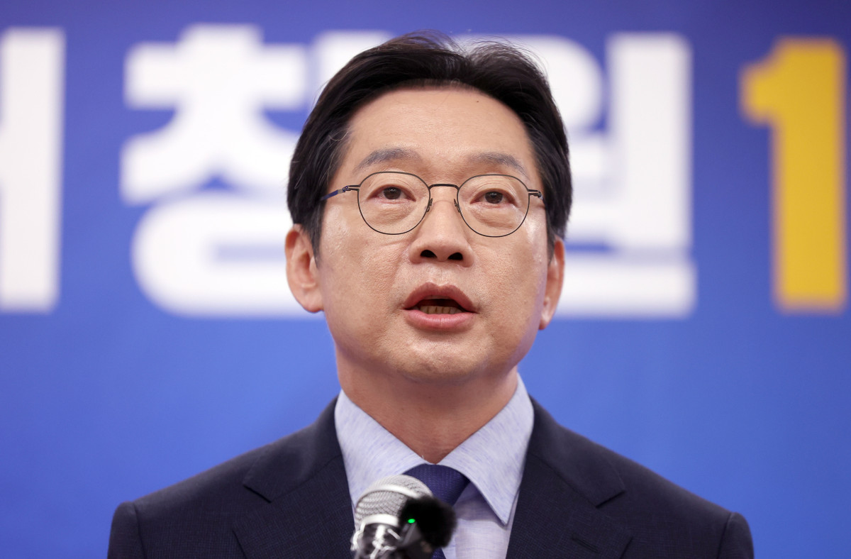 ▲김경수 더불어민주당 경남지사 후보가 21일 오후 경남도청 프레스센터에서 '기술과 문화가 흐르는, Next 창원' 공약 발표를 하고 있다. (연합뉴스)
