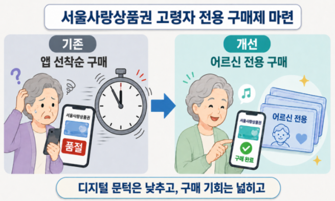 ▲서울사랑상품권 고령자 전용 구매제 마련 개요. (자료제공=서울시)
