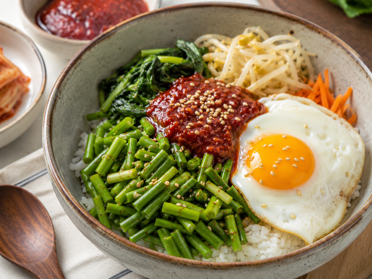 ▲마늘종비빔밥. (사진=챗GPT AI 생성)
