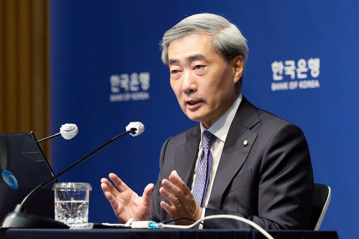 ▲신현송 한국은행 총재가 28일 열린 2026년 5월 통화정책방향 기자간담회에서 발언하고 있다. (사진제공=한국은행)