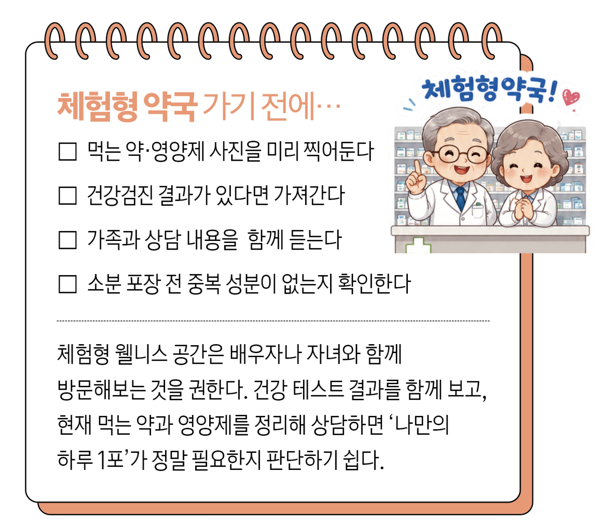 ▲체험형 약국에 가기 전 확인할 내용.(그래픽 이은숙 기자)