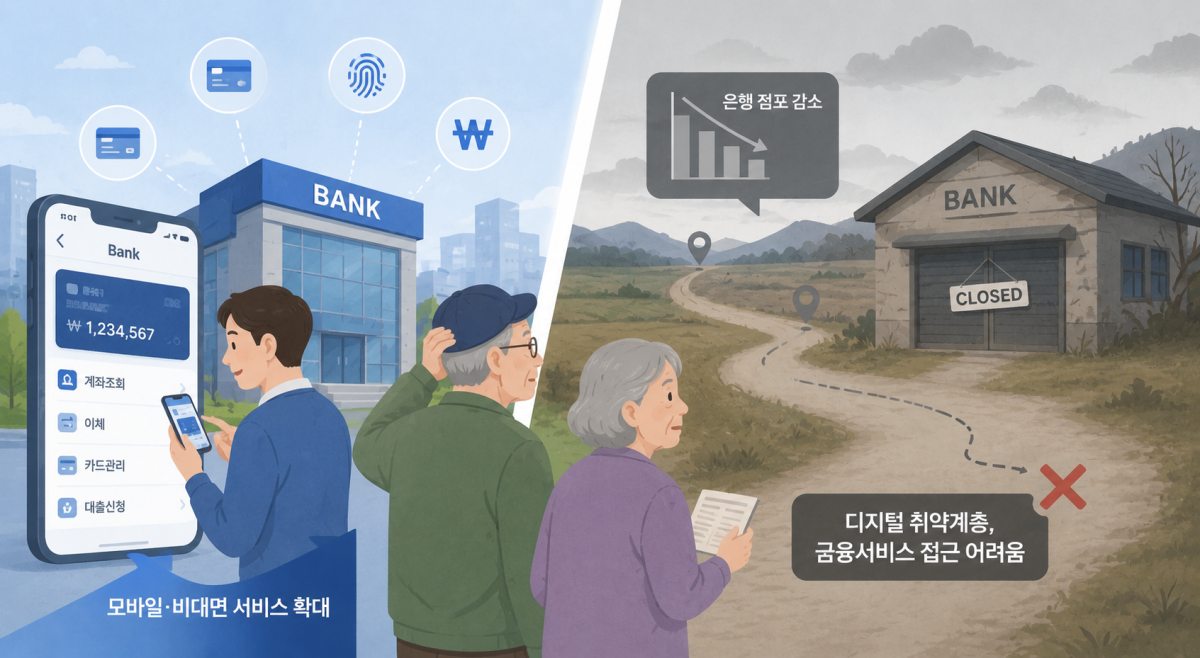 ▲디지털 금융 격차와 접근성 차이(이미지=AI 생성)
