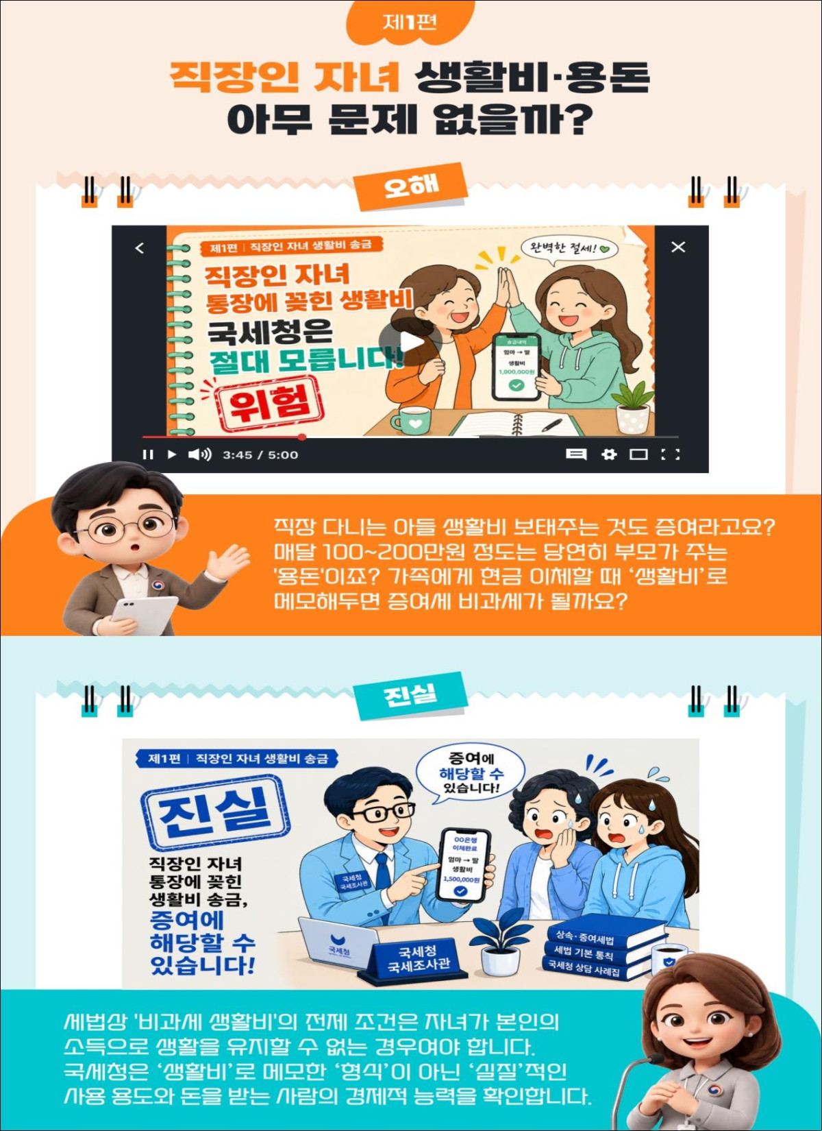 ▲‘상속·증여세 오해 그리고 진실’ 예시 (자료제공=국세청)
