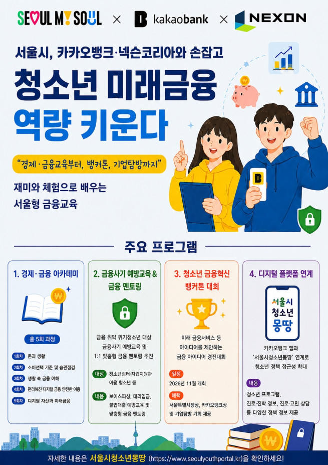 ▲서울시 청소년 미래금융 역량 강화 포스터. (자료제공=서울시)