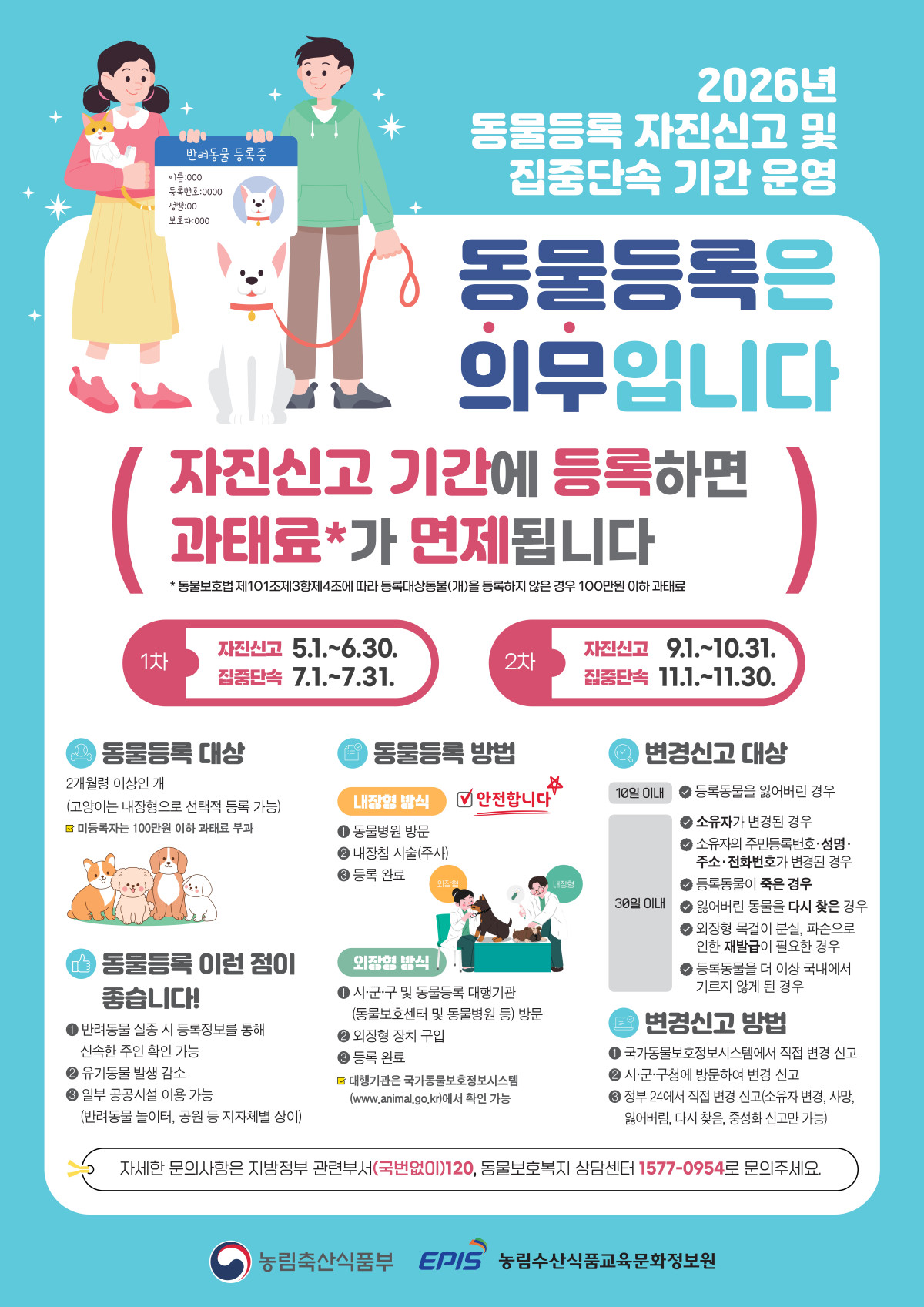 ▲‘2026년 동물등록 자진신고 기간’ 안내 포스터. (사진 제공 = 서울특별시 강서구)