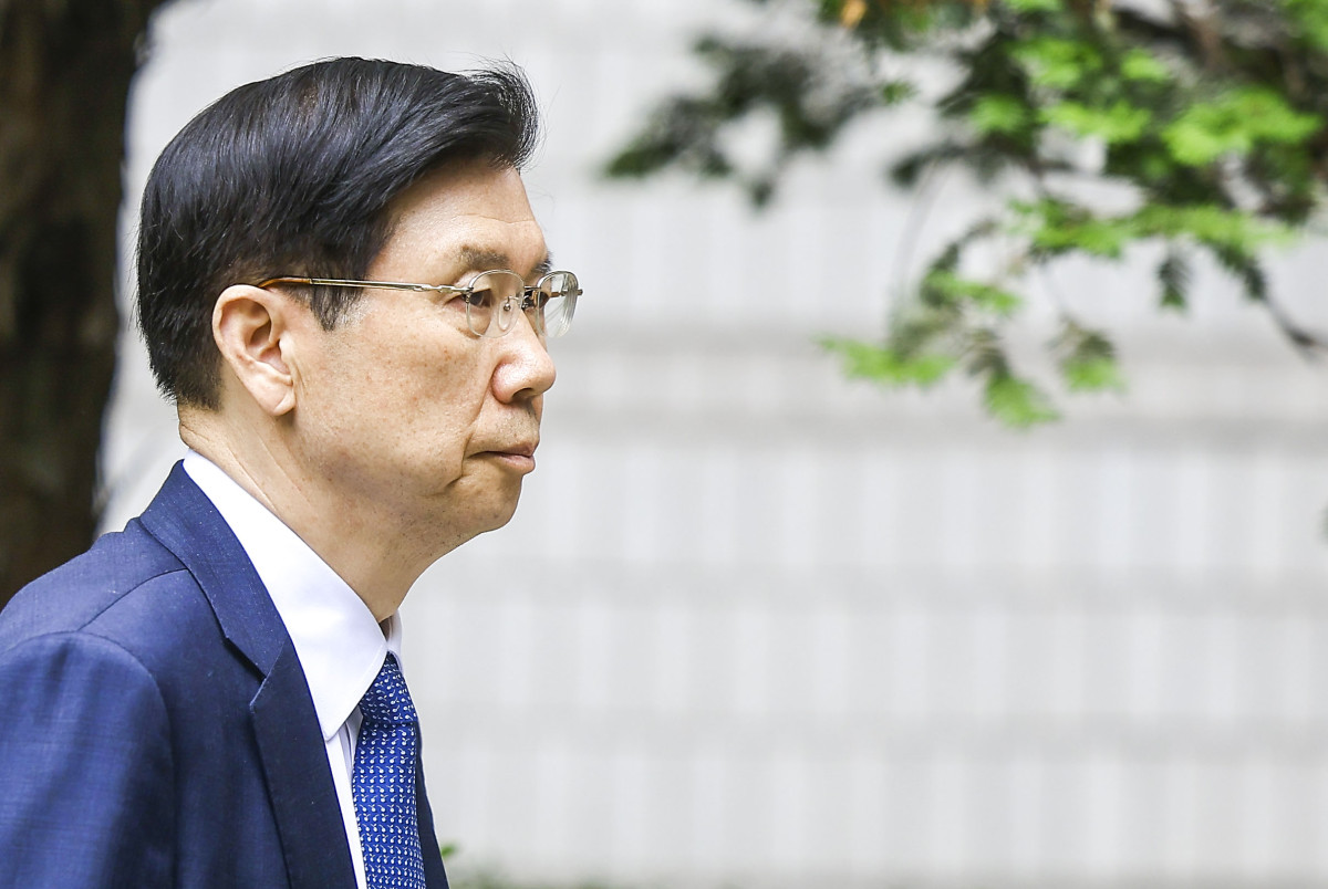 ▲박종준 전 대통령경호처장이 1일 서울 서초구 서울중앙지방법원에서 열린 윤석열 전 대통령 체포방해 혐의 관련 재판에 출석하고 있다. (뉴시스)