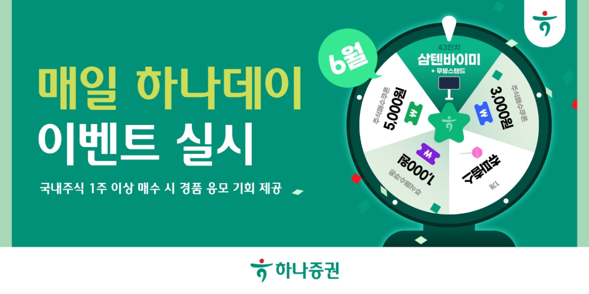 ▲2일 하나증권은 국내주식 투자 손님을 대상으로 ‘매일 하나데이 이벤트’를 이달 30일까지 진행한다고 밝혔다. (제공=하나증권)