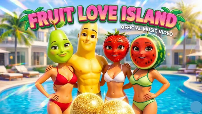 ▲'프루트 러브 아일랜드(Fruit Love Island)' 노래 뮤직비디오 썸네일. (출처=유튜브 채널 ' BENJIxScarlett' 캡처)
