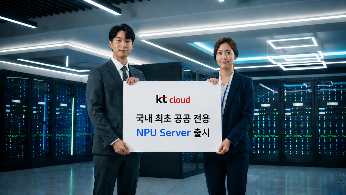 ▲KT클라우드가 4일 국내 최초 공공 전용 ‘NPU Server’ 출시했다고 밝혔다. 본 이미지는 서비스 이해를 돕기 위해 생성형 AI를 활용해 제작한 콘셉트 이미지. (사진제공=KT클라우드)