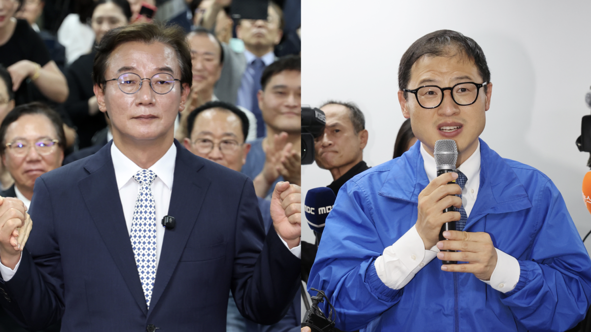 ▲(왼쪽) 전재수 부산시장 당선인과 김상욱 울신시장 당선인의 모습. (사진=연합뉴스)