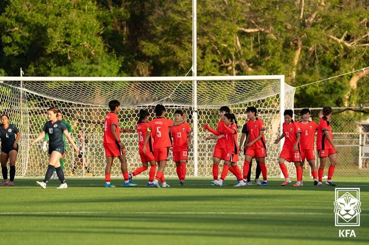 ▲괌전에 출전한 한국 여자축구대표팀. (사진제공=대한축구협회)
