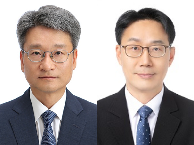 ▲사진 왼쪽부터 김제현 한국은행 경영관리 담당 부총재보, 이지호 조사‧통계 담당 부총재보. (사진제공=한국은행)