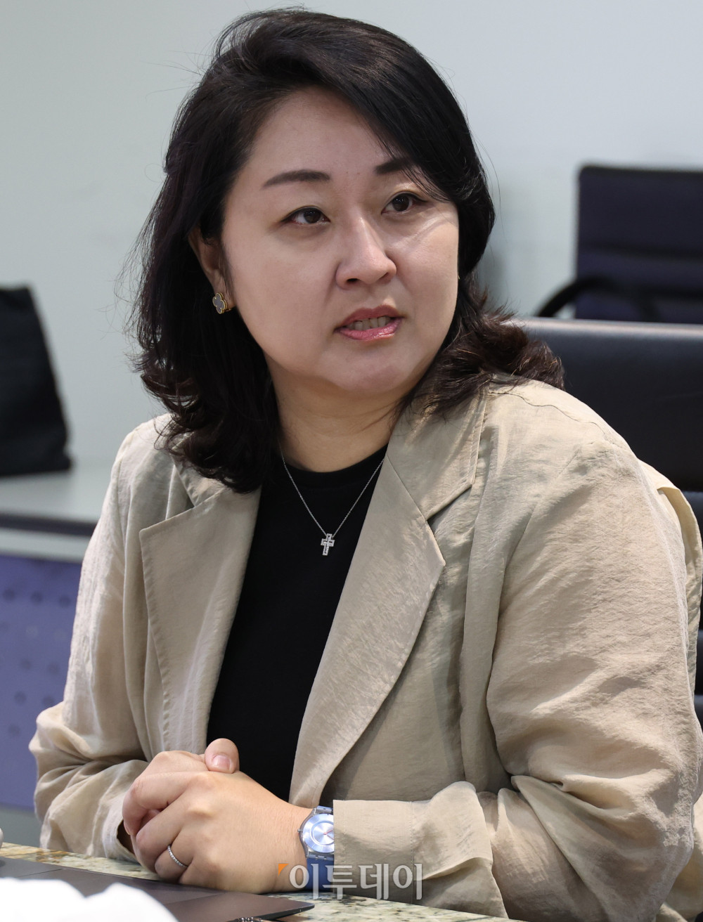▲9일 서울 강남구 논현동 이투데이 빌딩에서 열린 미래전략위원회 회의에서 서명지(CSR임팩트 대표) 위원이 발언을 하고 있다. 고이란 기자 photoeran@