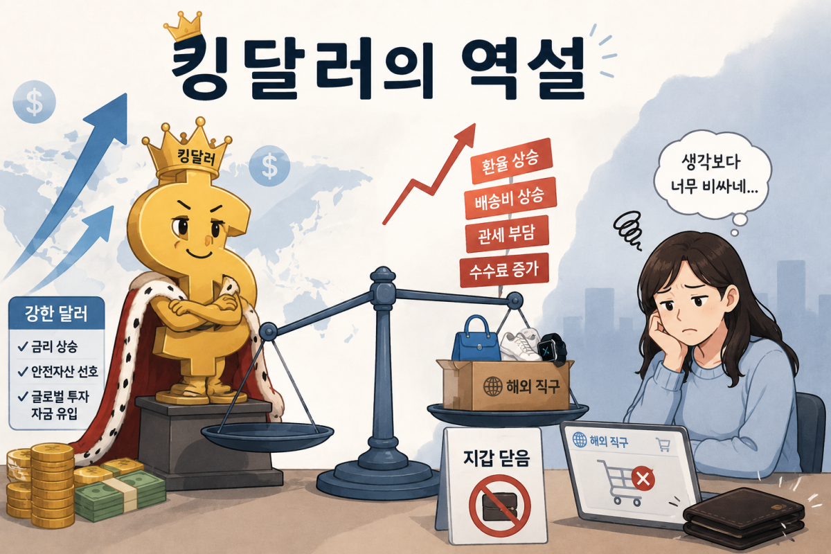 ▲고환율 킹달러의 역설 (ChatGPT AI 생성 이미지)