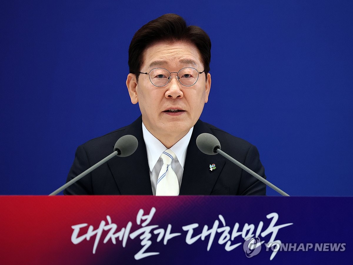 ▲이재명 대통령이 청와대 영빈관에서 열린 취임 1주년 기자회견에서 발언하고 있다. (사진제공=연합뉴스)