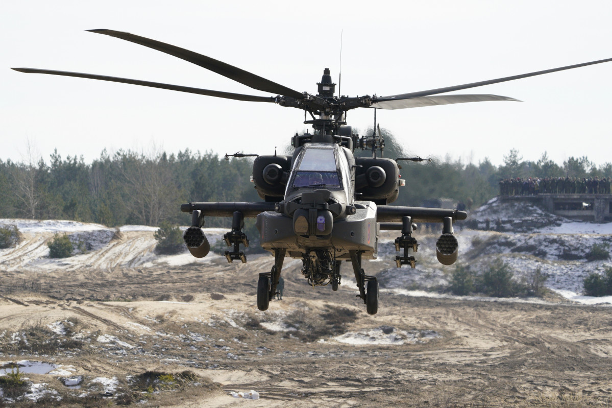 ▲미 육군 AH-64 아파치 헬리콥터. (AP뉴시스)