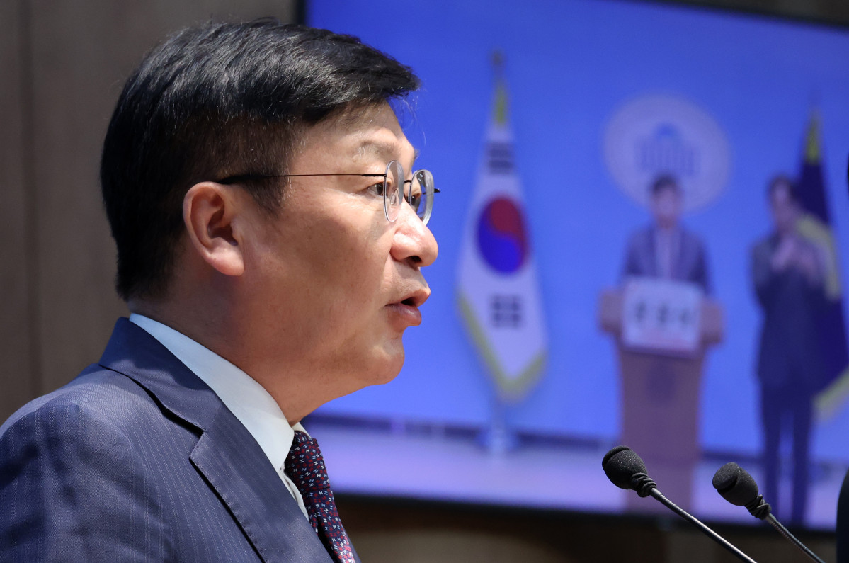 ▲국민의힘 정점식 의원이 5일 국회 소통관에서 원내대표 출마 선언을 하고 있다. (연합뉴스)