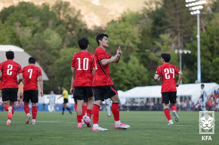 ▲미국 유타주 프로보에 위치한 브리검영대학교(BYU) 사우스필드에서 열린 2026 국제축구연맹(FIFA) 북중미 월드컵 엘살바도르전에서 결승골을 넣은 이동경(울산 HD). (사진제공=대한축구협회(KFA))