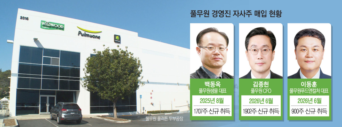 ‘책임경영’ 풀무원 경영진, 자사주 잇단 매입⋯중장기 성장에 ‘가속...